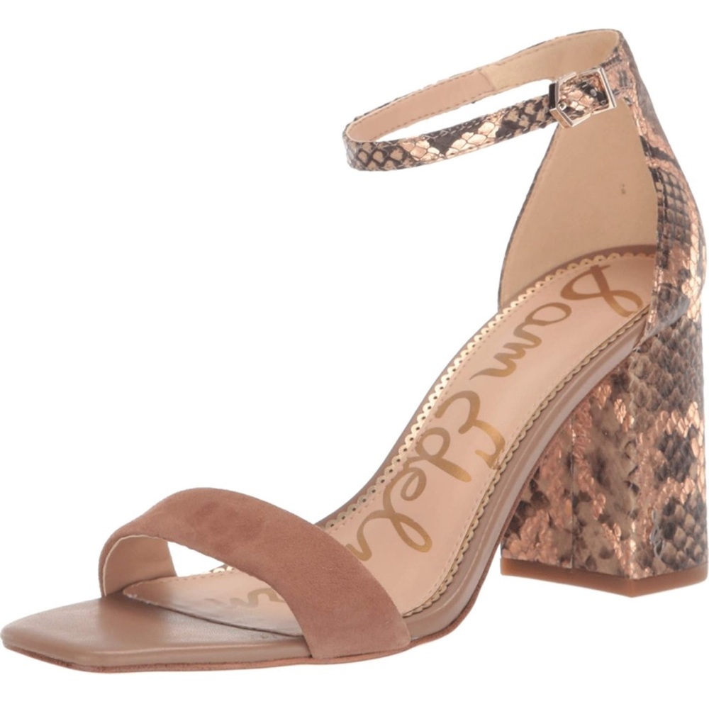 Sam Edelman Daniella Praline Suede Leather/Bahamas Snake Print Leather 11 M